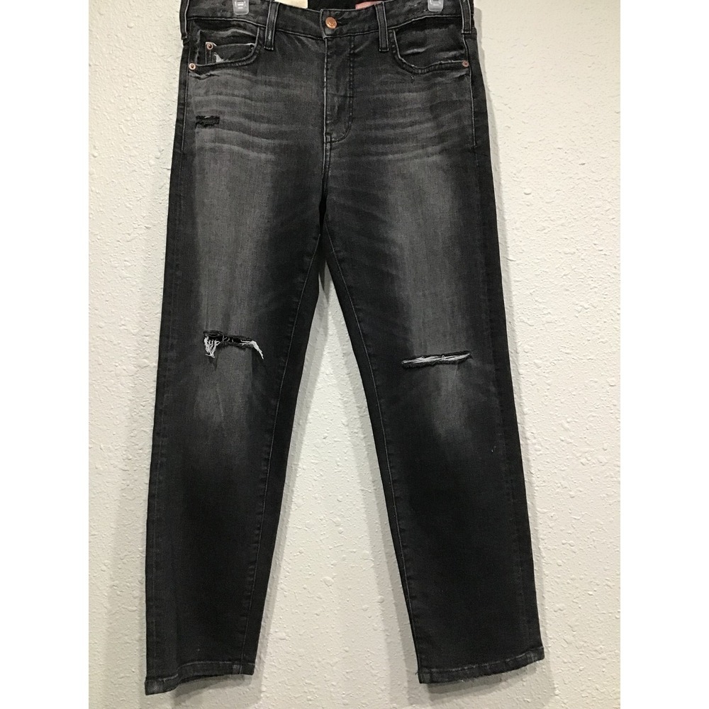 Pilcro Anthropologie Borrowed Boyfriend Jeans Black Distressed Ripped Size 26 - Picture 4 of 10